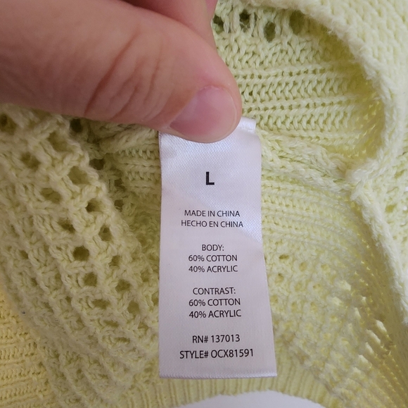 WildFox Pale Yellow Knit Sweater Tank, Size Large - Picture 6 of 7